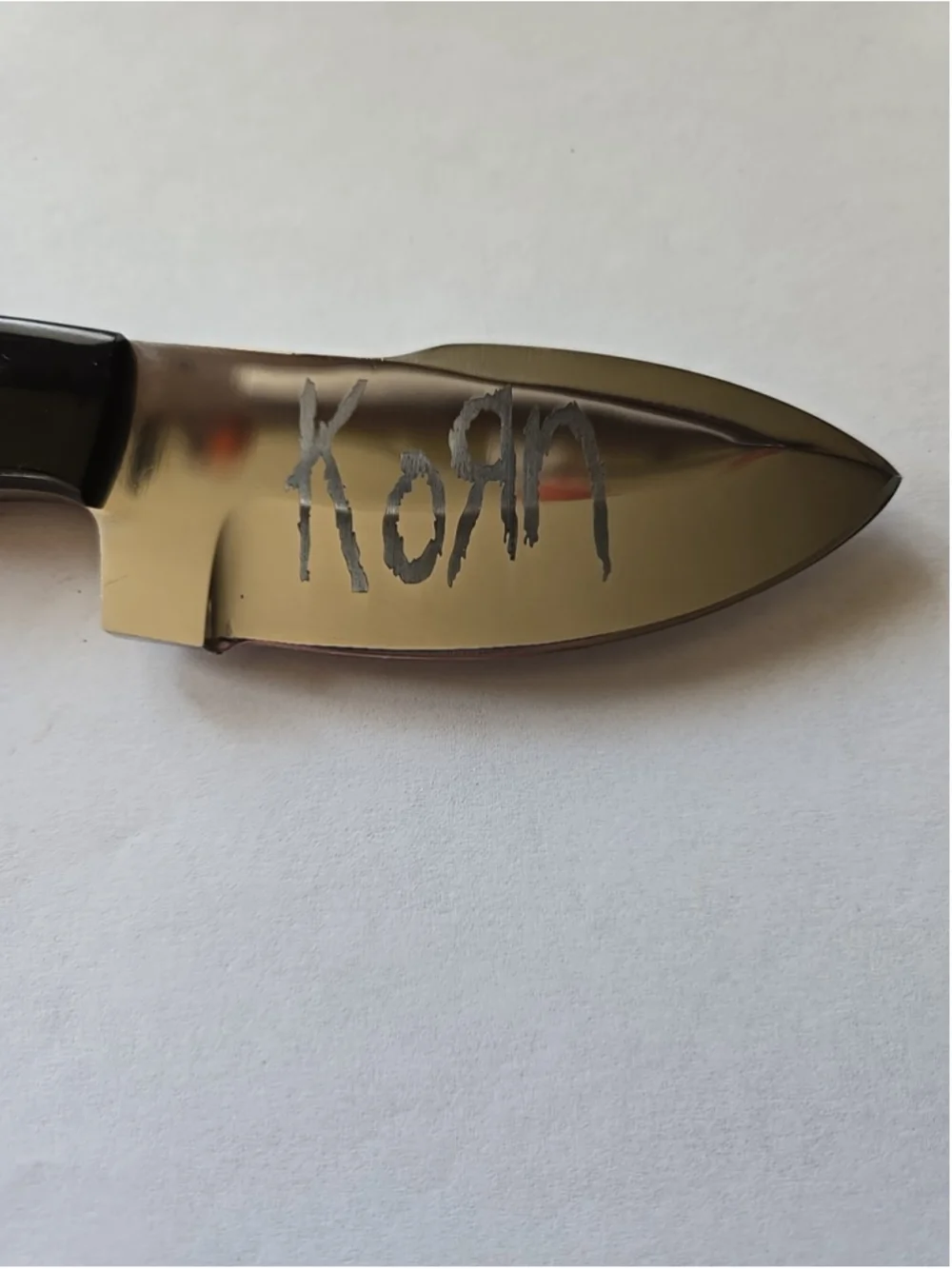 Custom Handmade USA Fixed Blade Knife With KORN Etched In Blade 8